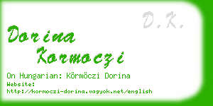 dorina kormoczi business card